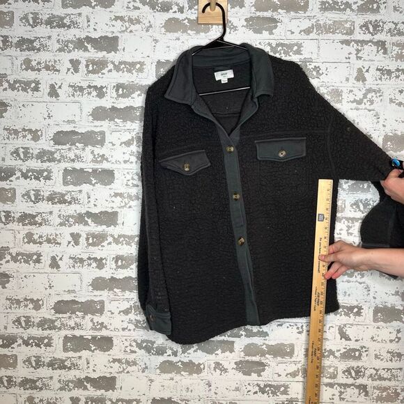 Aerie | women black sherpa button down jacket - Picture 5 of 10